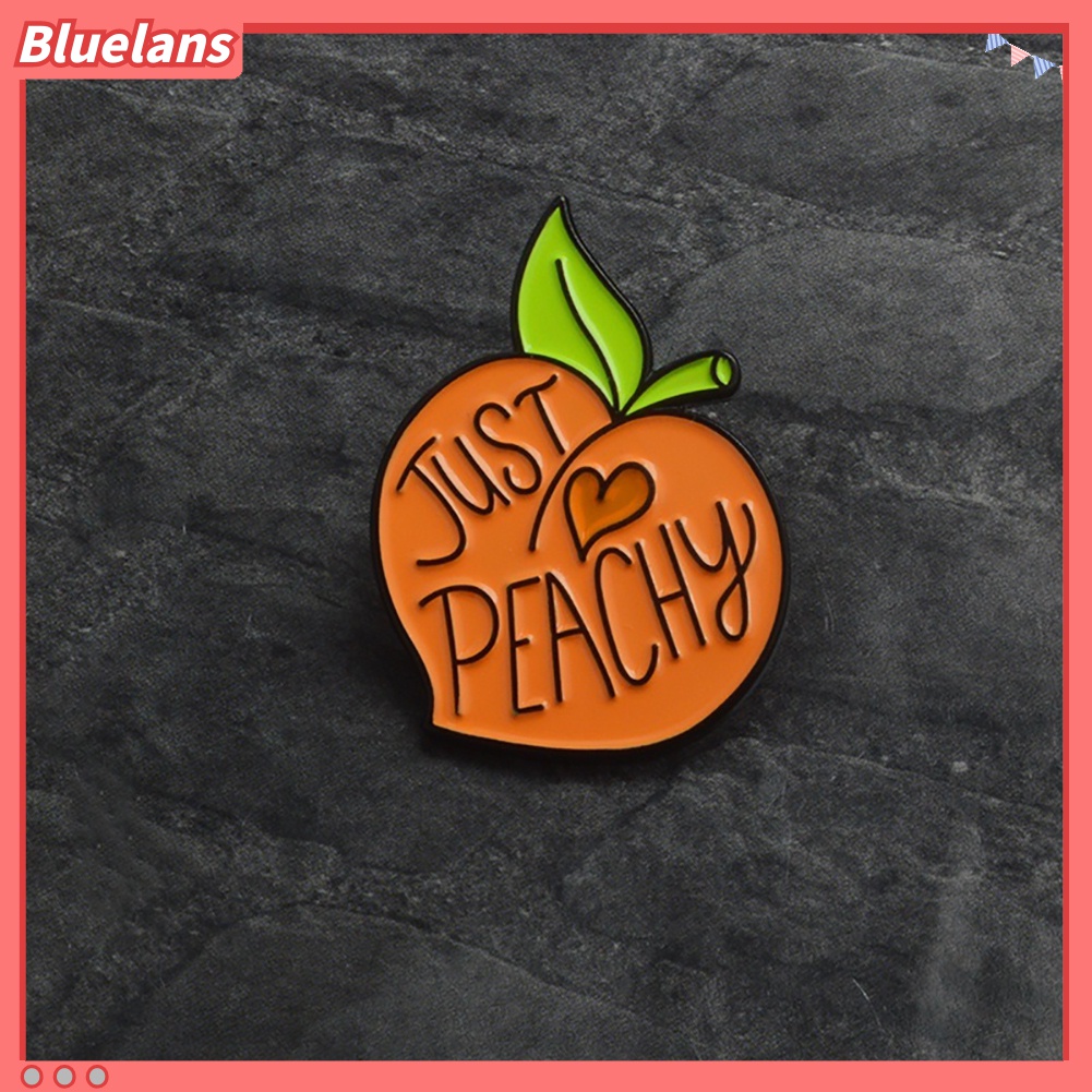 1 Pc Bros Pin Enamel Bentuk Kartun Peach Heart Untuk Pakaian