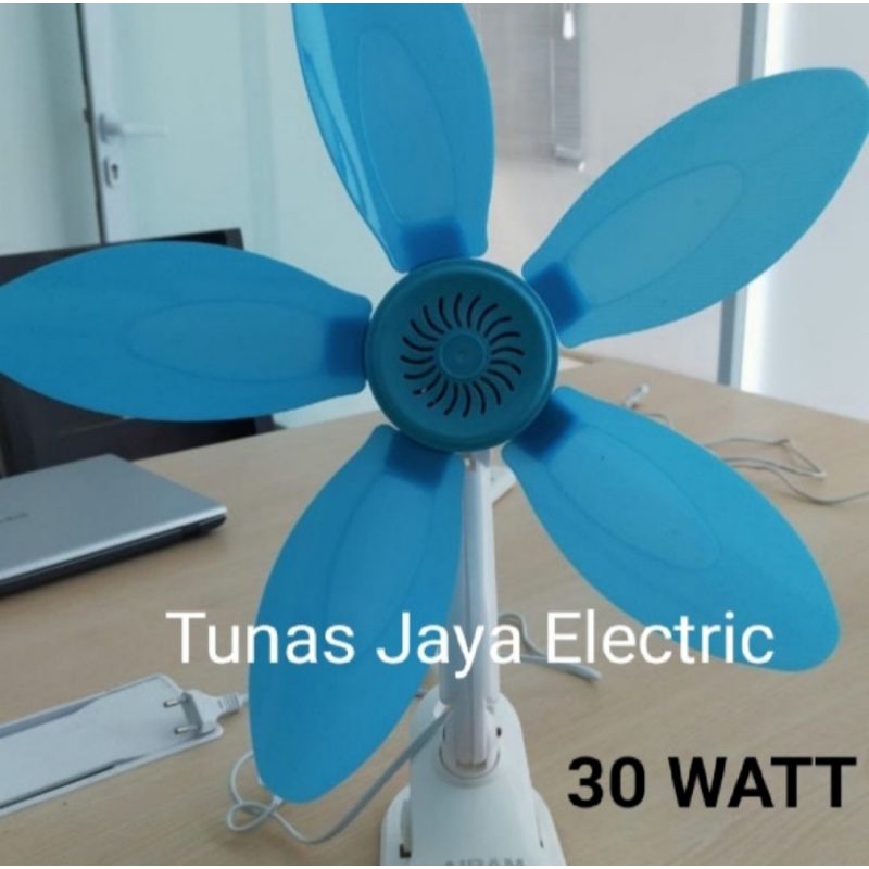 Kipas Angin 3 Fungsi 30W (5 Baling) JEPIT - DINDING - MEJA Standar SNI