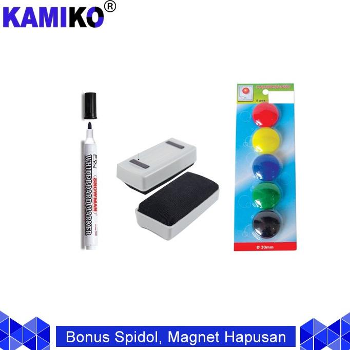 

Whiteboard Kamiko 40 x 60 cm Gantung - Spidol Hitam - Magnet - Hapusan