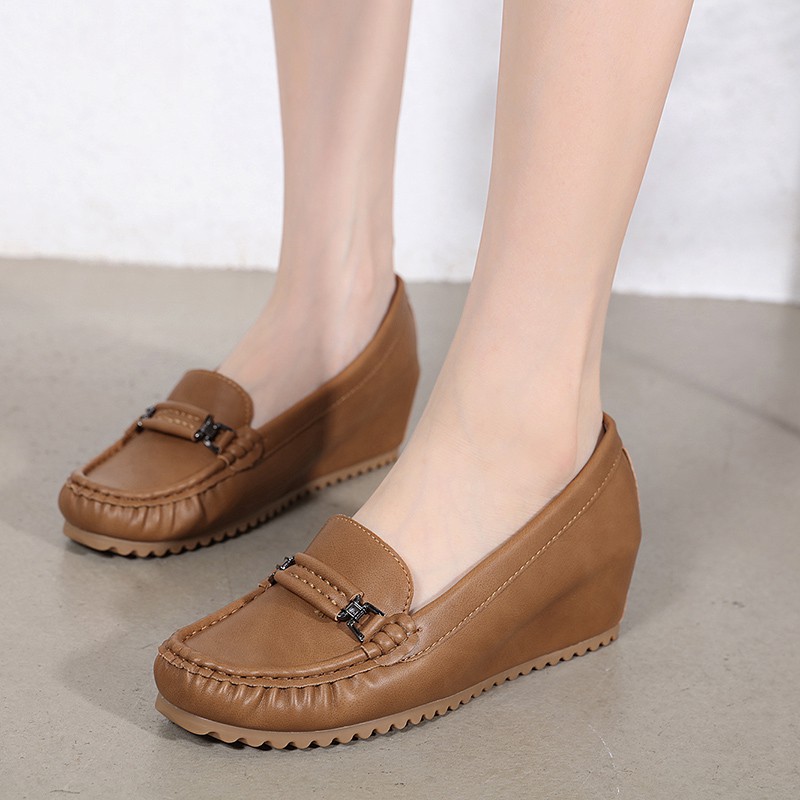 rt12yh XES ORIGINAL IMPORT FC3068-14 / SEPATU WEDGES WANITA KULIT IMPORT PREMIUM SEPATU KERJA WANITA