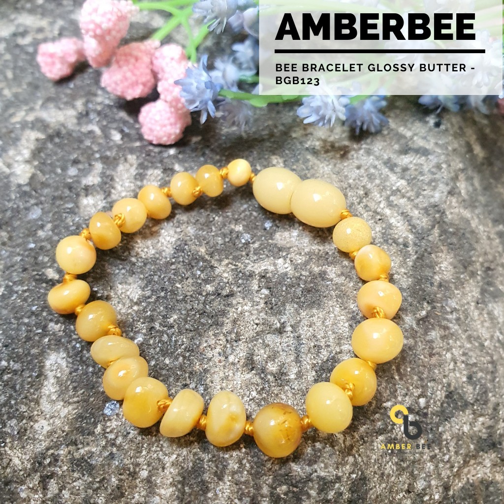 Set Kalung Gelang Amber Baltic Anak Premium Glossy Butter SNBGB65123 By Amber Bee