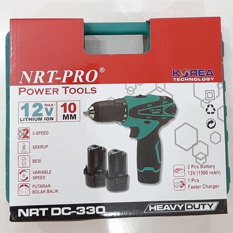 NRT-PRO DC330 Bor Cordless Drill 10mm Batre 12 V Tanpa Kabel Mesin