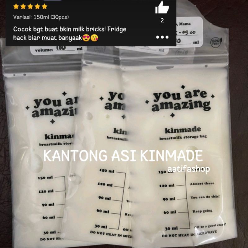 Kantong ASI Natur Sunmum Kinmade 120 ml, 150 ml, 240 ml. Kantong ASI Pipih Tipis. Kantung ASI murah