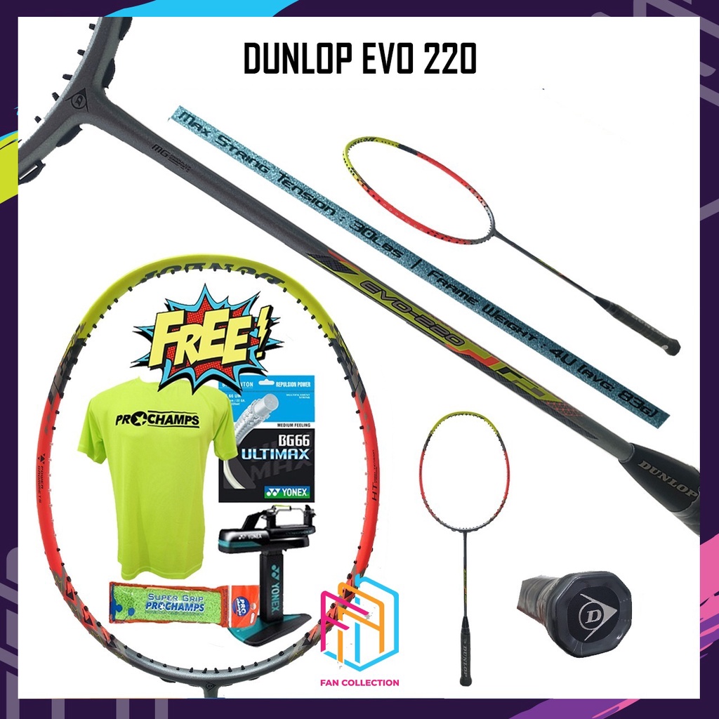DUNLOP EVO 220 / EVO220 RAKET BADMINTON ORIGINAL
