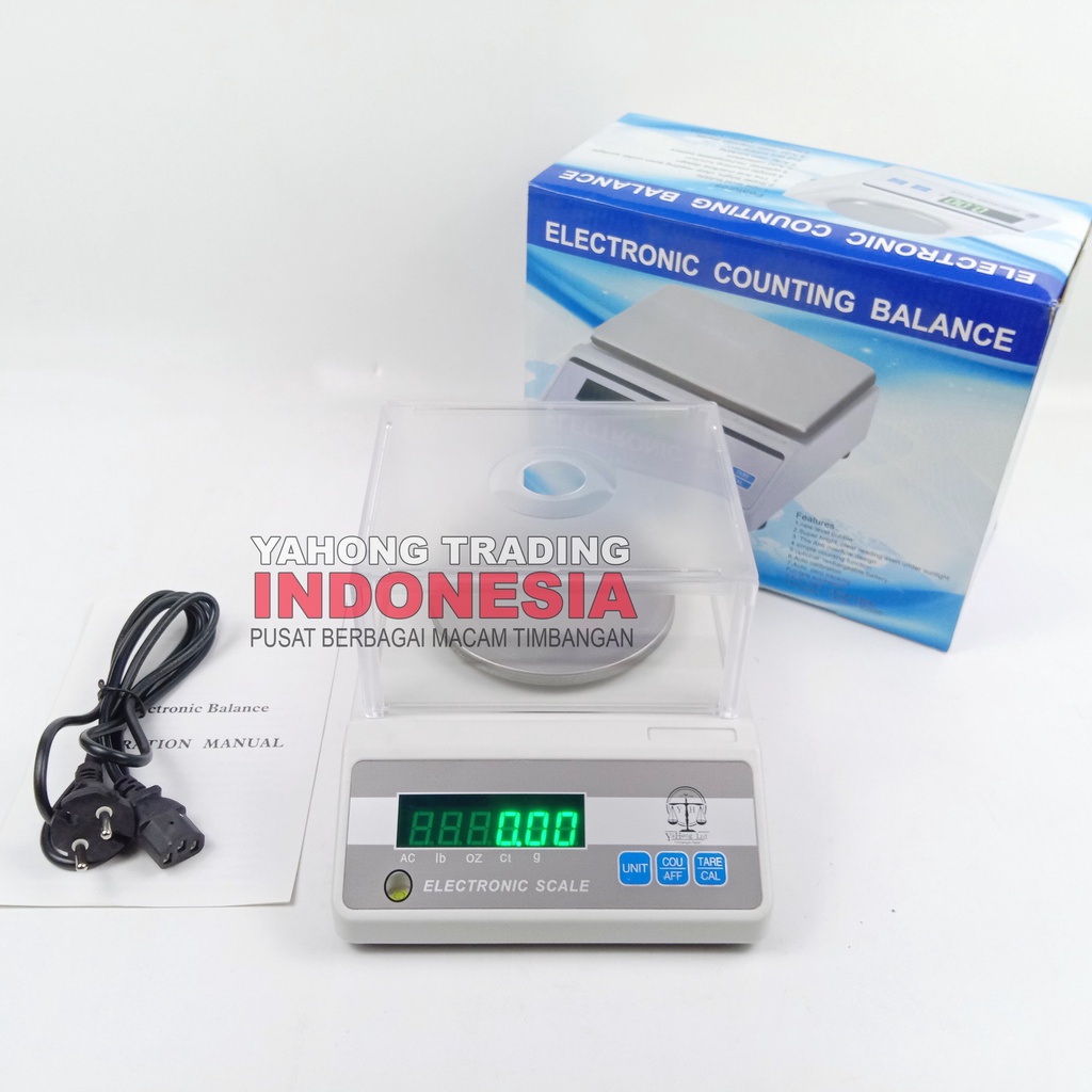 Timbangan Digital 3000g Akurasi 0.01g YHG YH-3002R 3kg Timbangan Emas Obat Bubuk Serbuk