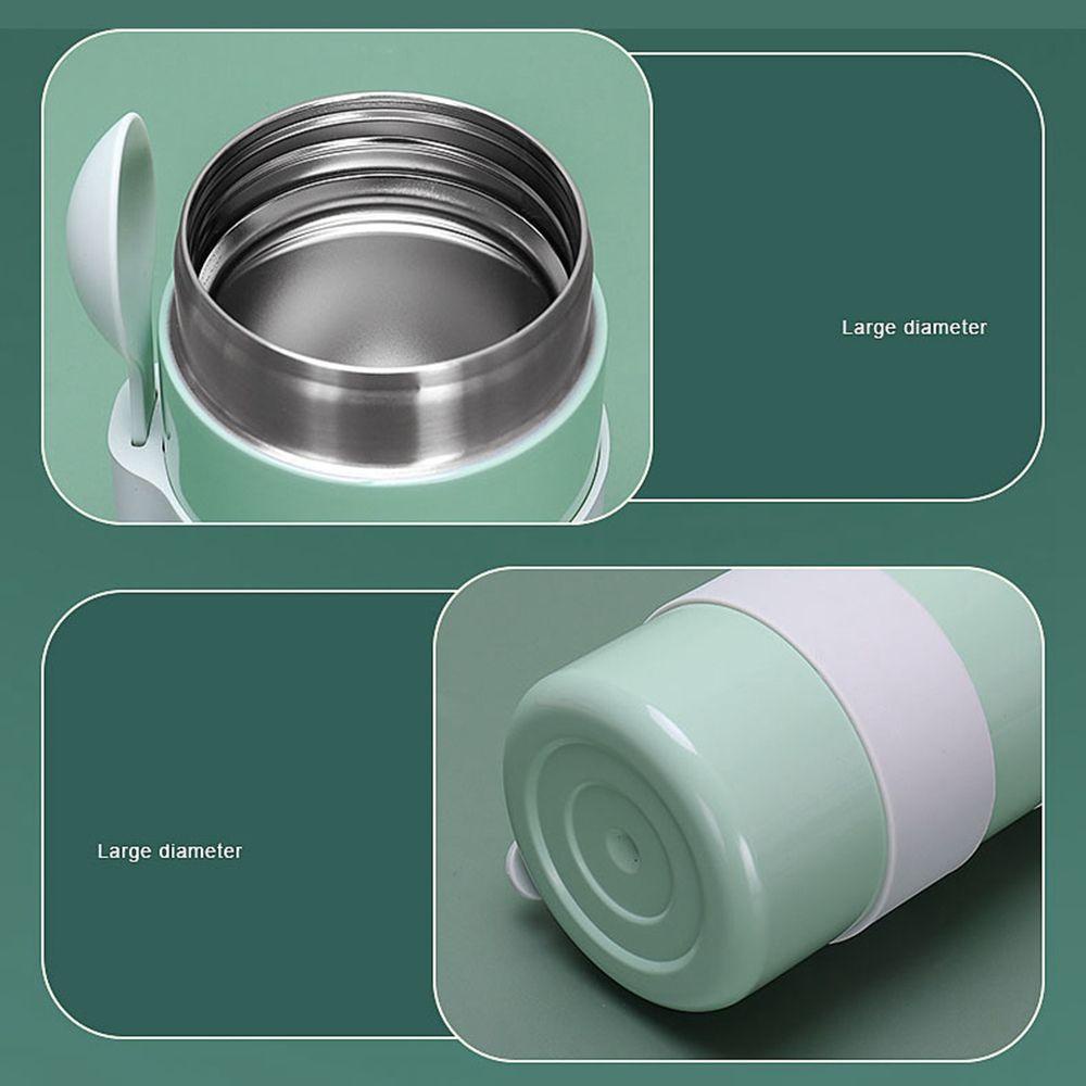 [Elegan] Cangkir Sup 1pcs Cangkir Rebus Anti Bocor Dengan Sendok Stainless Steel Inner Insulated Vacuum Jar