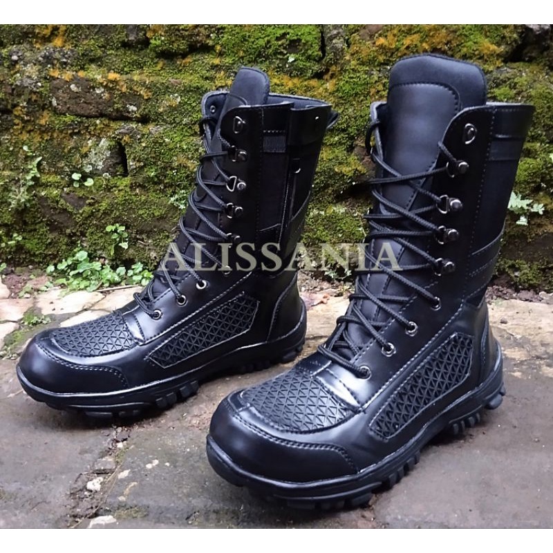 SEPATU SAFETY PDL KARET PRIA TNI/POLRI/SECURITY SOL PVC