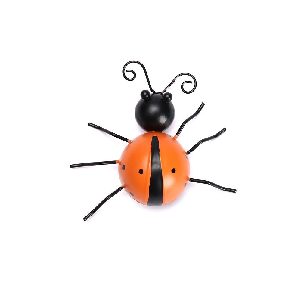 Chookyy Metal Ladybugs Teras Rumput Pagar Dinding Patung Lucu Dekorasi Outdoor Taman Wall Decor