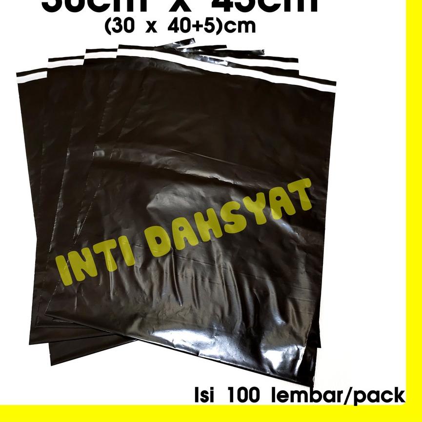 

COD✔️POLYMAILER HITAM GLOSSY 30x45 Isi +/-100lembar Plastik Kurir Kemasan Toko Online MURAH Ukuran 30x40 + 5|RA2