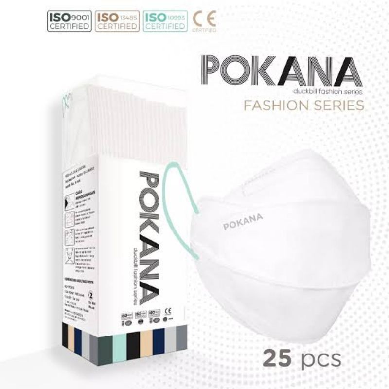 POKANA Duckbill Fashion Series - 4 ply Earloop Medical  Face Mask  - Box isi 25 pcs