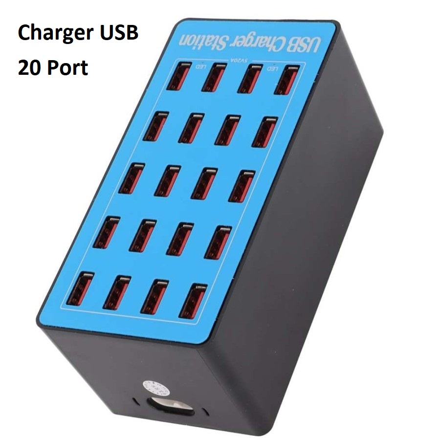 USB Charger 20 Port Smart Fast Charger Desktop USB Charger Station