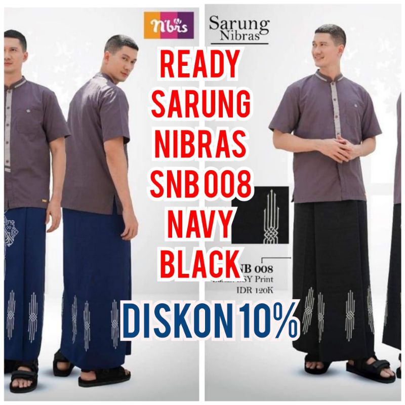 Sarung Nibras SNB 008 BLACK NAVY DISKON IDUL FITRI LEBARAN 2021