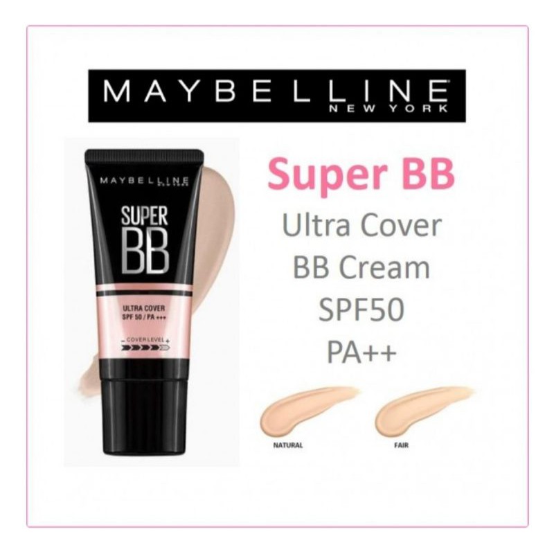 Jual Maybelline Super BB Ultra Cover BB Cream SPF 50 PA++++ | Shopee ...