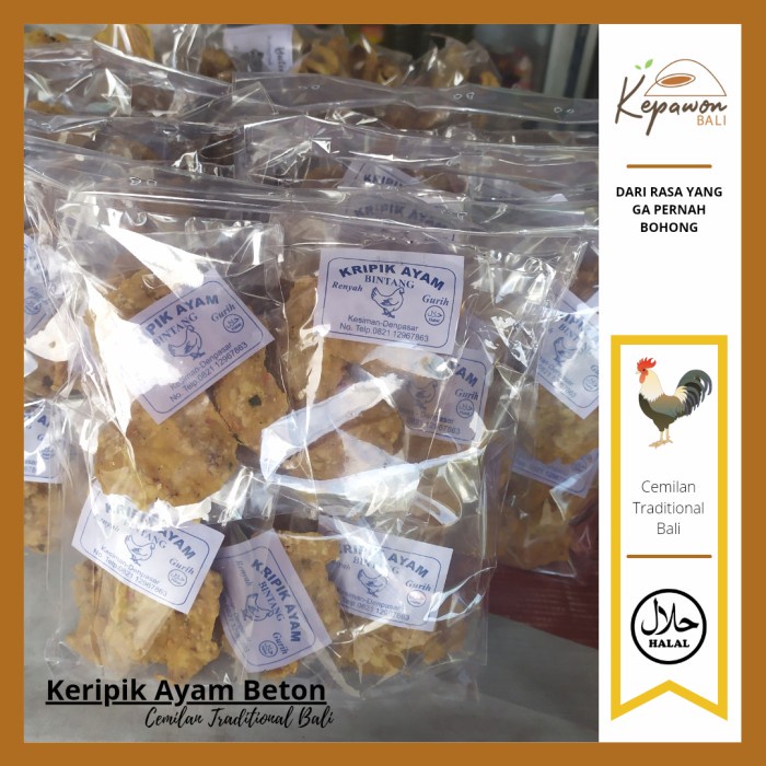 

TERBARU KERIPIK / KERUPUK AYAM BETON ASLI BALI ENAK DAN GURIH - 6 pcs