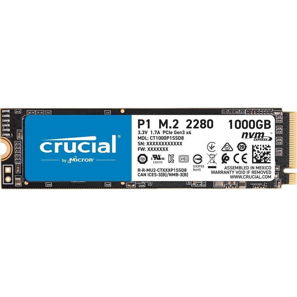 Crucial P1 1TB SSD 3D NAND M.2 2280 NVMe PCIe CT500P1SSD8