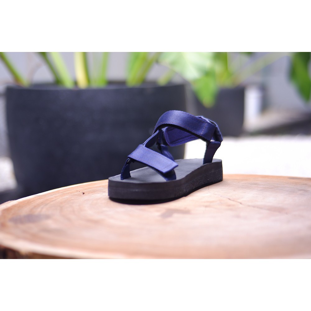 sandal pria wanita casual volkerfootwear art marco navy black