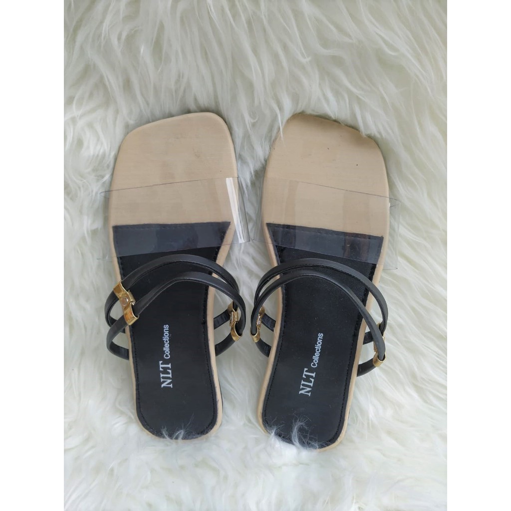 NunuLisaTan CUPID - Terbaru Sendal Sandal Teplek Mika Korea hitam pink mocca putih