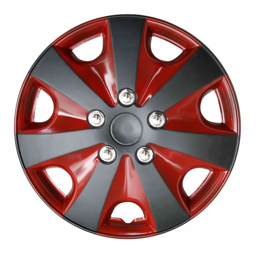 COVER VELG SPORT WHEEL DOP RODA LOWIN DESIGN 14 INCHI MERAH HITAM 5051