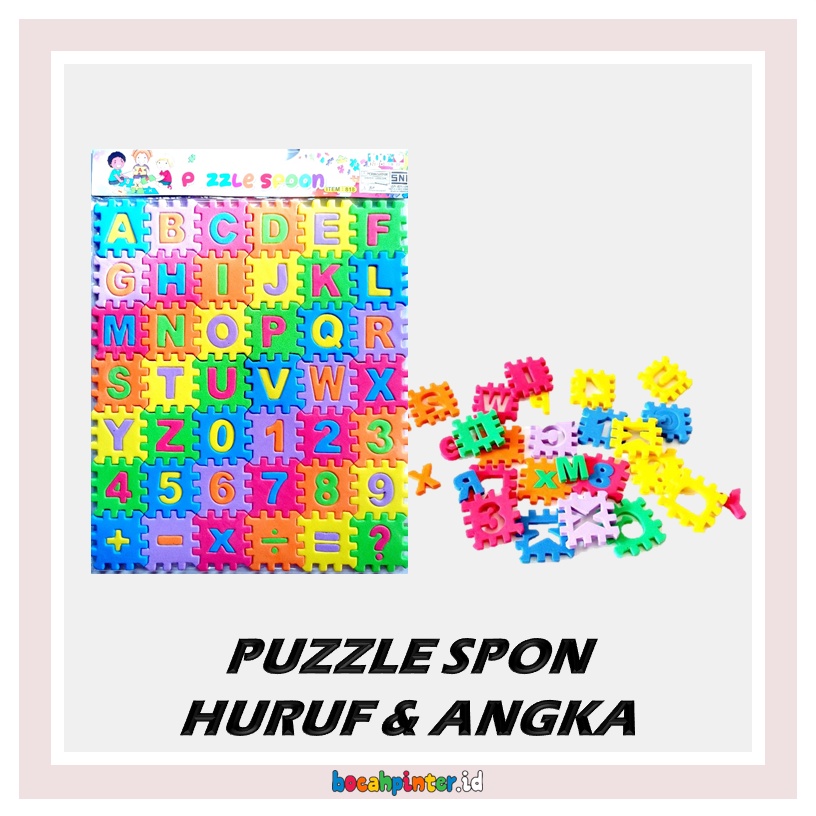 Puzzle Spon Huruf / Alfabet dan Angka | Puzzle Spon / Busa / Evamat | Mainan Edukasi Anak