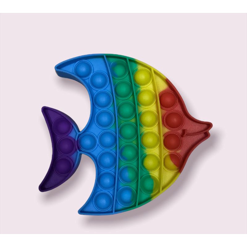 New Fidget Push Pop Its Mainan Anak Toys Bubble Kids Mainan Popit Murah Rainbow Pop it PASTEL-IKAN RAINBOW