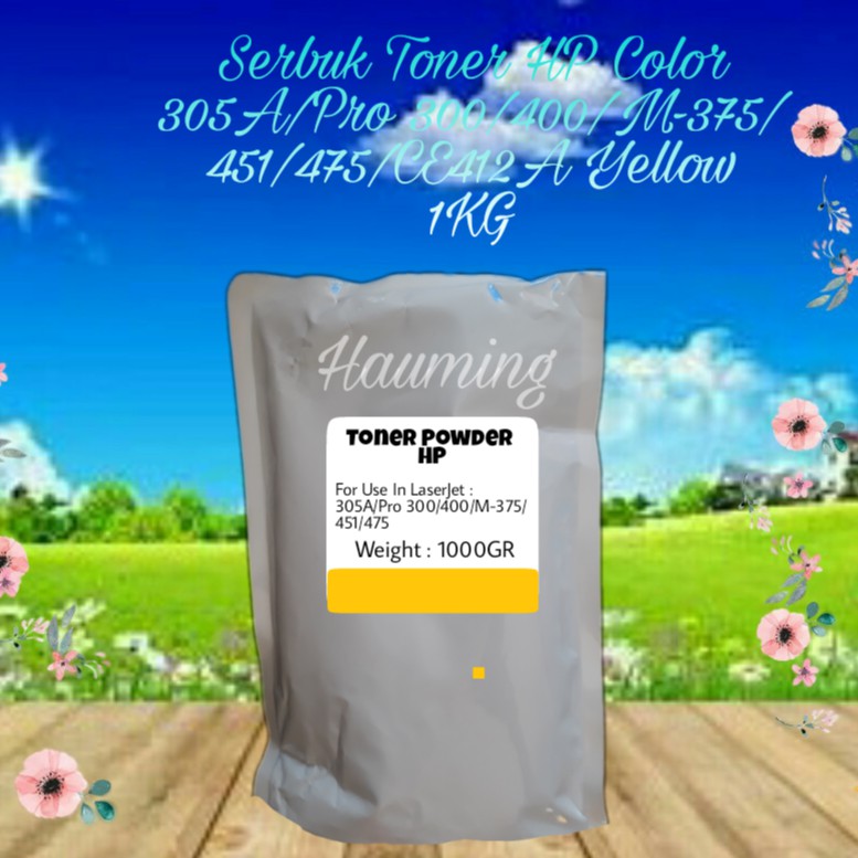 Serbuk Toner HP 305A M375 M451 M475 M375NW M451DN Pro 300 400 CE412A Yellow 1kg