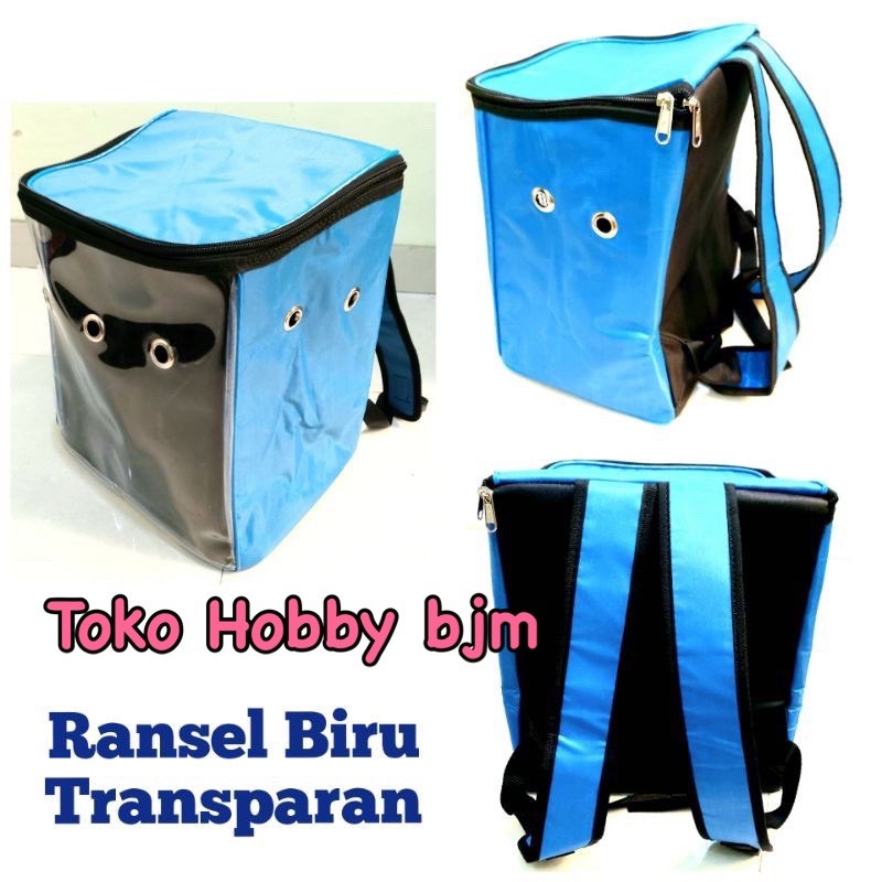 Tas kucing UK M bening - tas ransel travel hewan pet cargo transparan keranjang slempang kargo astronot