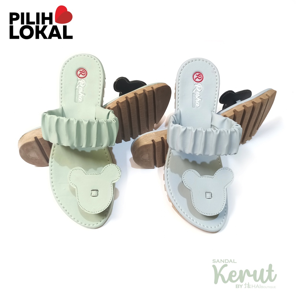 Sandal Teplek Wanita Tali - Sandal Teplek Wanita Kerut - Sandal Cewek Kekinian - Sendal Wanita Kekinian - Sandal Kerut Wanita - Sandal Serut Cewek - Sandal Selop Mickey Mouse - Sandal Terbaru Wanita 2022 Lebaran - Sandal Wanita Tali Kerut Casual Cantik