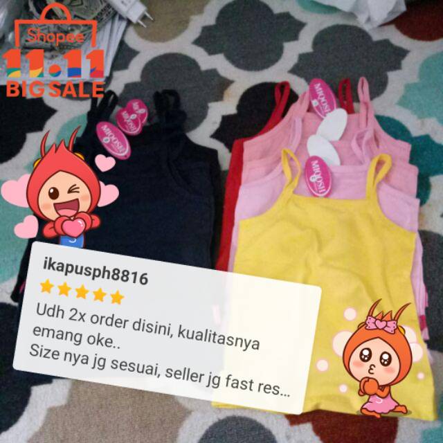 Singlet Tanktop Bayi Tank Top Anak High Quality Size XXS XS S M L XL 1-15 Tahun Murah Harga Grosir