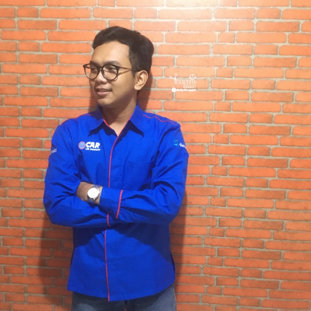 Kemeja CAR 3i Networks Biru Benhur Simple Model / Kemeja Presentasi Car 3i Networks Kemeja Car 3i