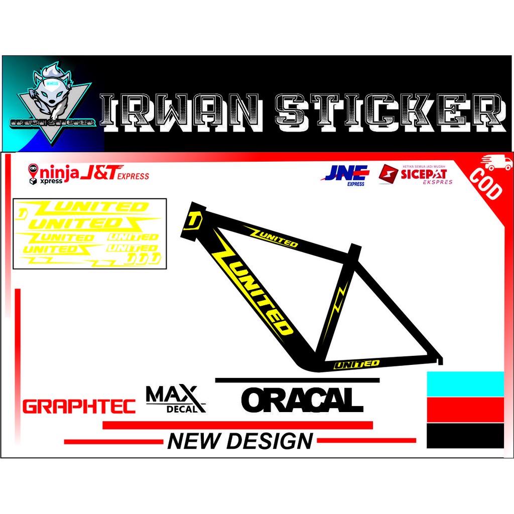 Sticker Costum United Sepeda Terlaris Cod,.////