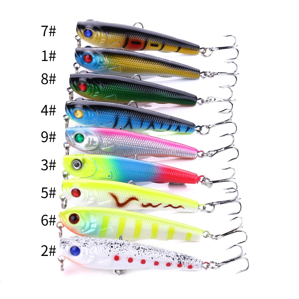 HENGJIA 1 Pieces Pencil Fishing Hard Bait 8# Hook Sea Trolling Wobbler Lure Jerkbait 70mm/6.7g