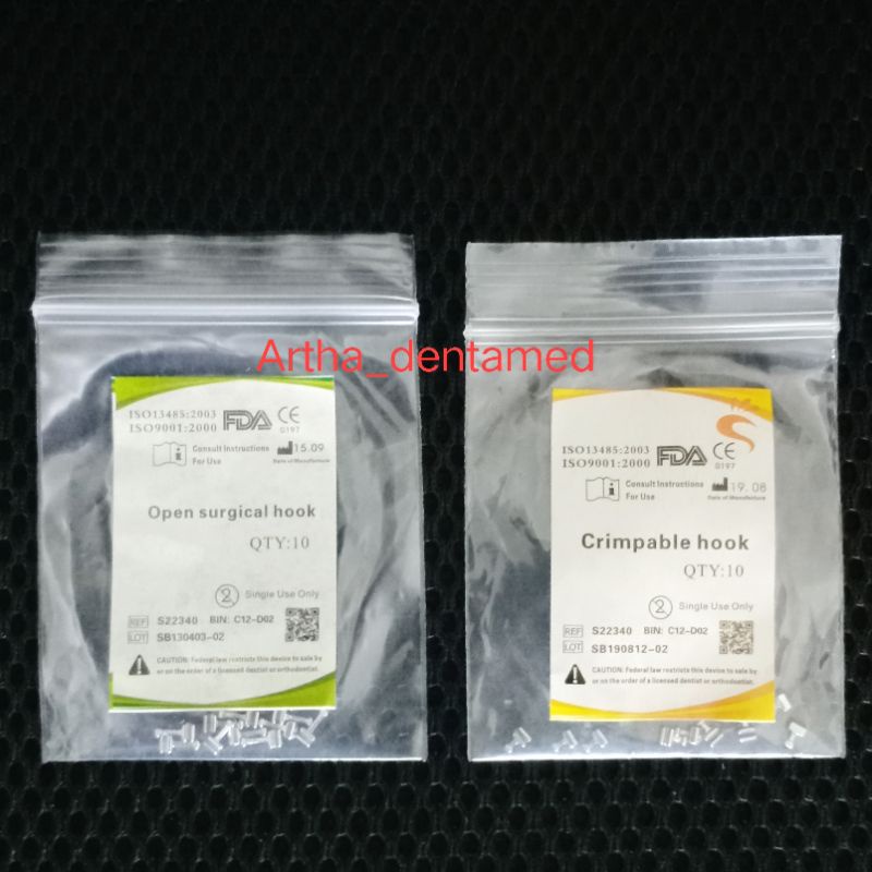 SLIDING CRIMPABLE HOOK ISI 10 PCS / SET
