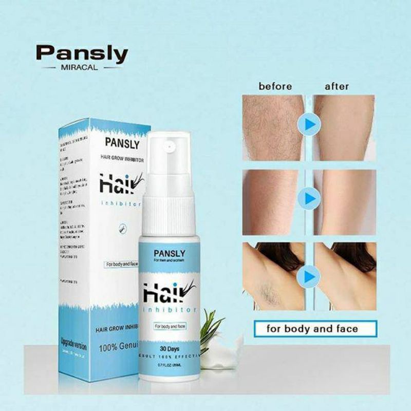 Pansly Hair Grow Inhibitor Spray Pencegah Pertumbuhan Rambut Pada Wajah &amp; Tubuh / Spray Memperlambat Pertumbuhan Rambut / Spray Menghilangkan Rambut / Spray Merontokkan Bulu / Spray Menghilangkan Bulu / Spray Perontok Bulu / Spray Hair Removal