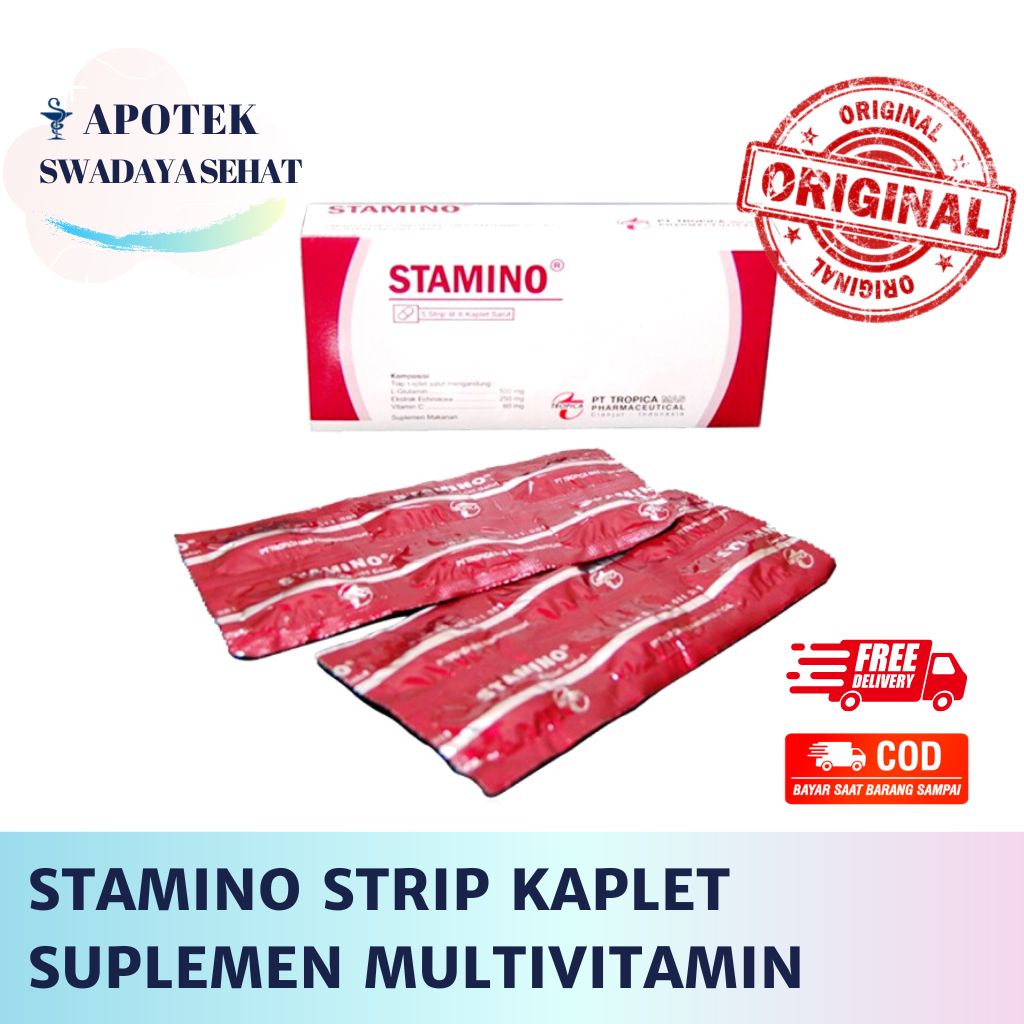 STAMINO STRIP KAPLET - Suplemen Imunostimulan Glutamin Daya Tahan Tubuh