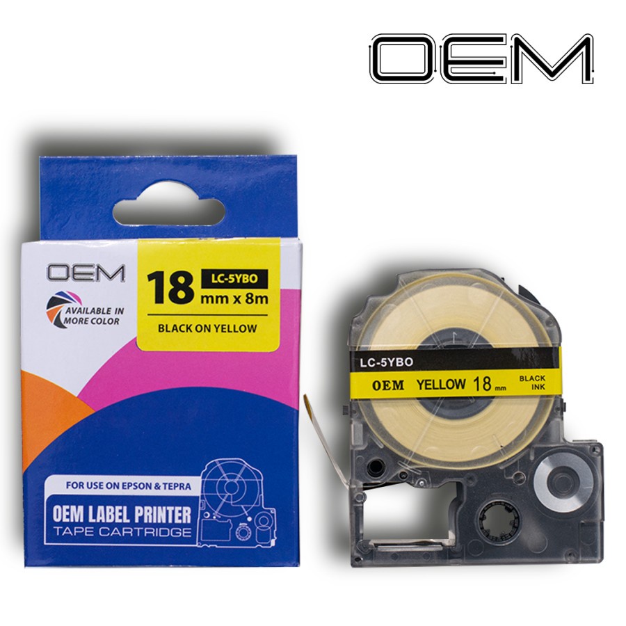 LABEL TAPE 18mm x 8m FOR USE ON EPSON LABELWORKS (OEM)