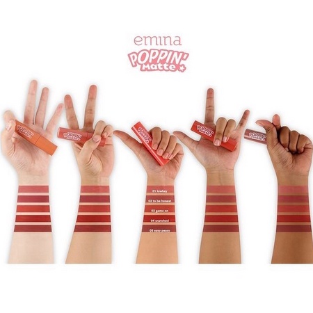 ⭐BAGUS⭐ EMINA Poppin Matte 4,5gr | Lipcream Poping Matte Long Lasting 12 jam