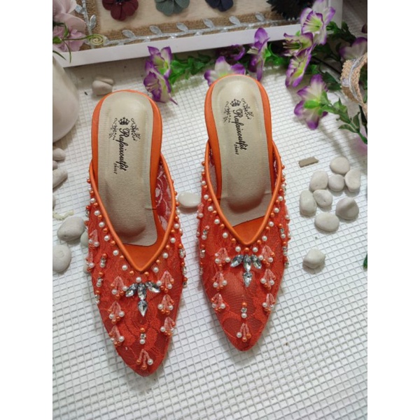 sepatu Marrisa rafaizoutfit warna orange tinggi 7cm tahu