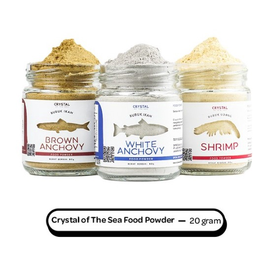 Crystal of the Sea - White Anchovy Brown Anchovy Shrimp Udang Teri Putih Teri Coklat / Ikan Teri Kering Bebas PURA Ancovy  POWDER BUBUK TERI NASI kaldu tabur mpasi crystal