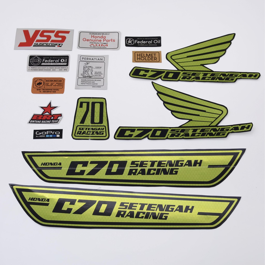 STICKER DECAL HONDA C70 SETENGAH RACING