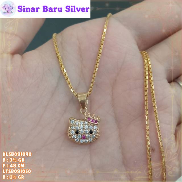 SinarBaru Kalung Liontin Silver925 kalung liontin hello kitty perak lapis emas