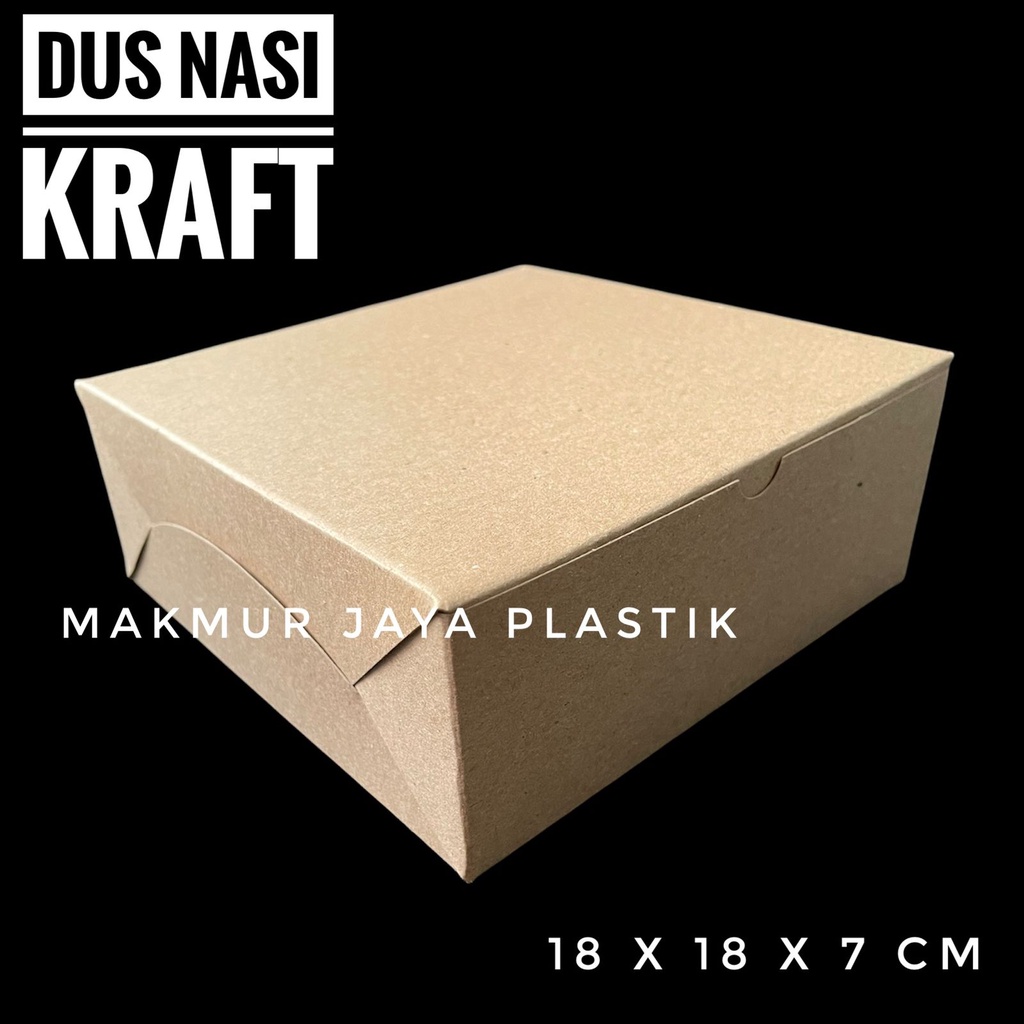 BOX NASI KOTAK DUS 18X18 WARNA COKLAT KRAFT