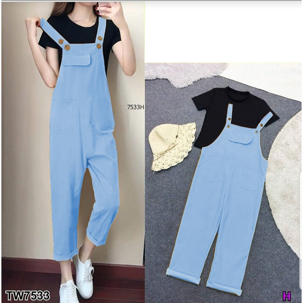 [HNFK] Jumper Button / Jumper Wanita / Jumper Korea Wanita / Baju Jumper Wanita Terbaru / Overal Wanita Kekinian