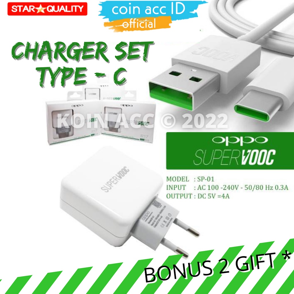 CASAN/CHARGER OPPO TYPE C Original100% VOOC Fast Charging A5 A9 2020 Reno2 Reno 2F 4F 5F A53 A52 A92 A54 - Tipe C