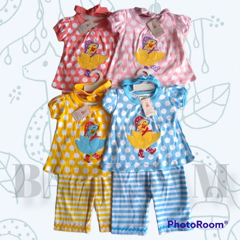 Setelan Celana Panjang Anak Perempuan Motif Bebek Lucu 6-18 Bulan Pumpkin Kids