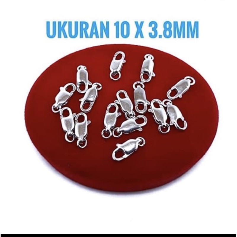 Pengait kalung / pengait gelang pengait / kokot perak 925 lapis emas putih