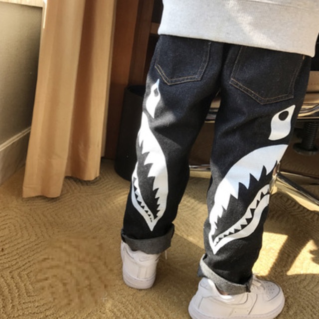 New Bape Jeans / Jeans Anak Cowok Bape Premium / Cool denim Pants for Boy / Shark Bape Jeans Import