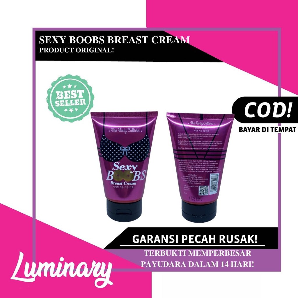 SEXY BOOBS BREAST CREAM BPOM BY THE BODY CULTURE KRIM OBAT PEMBESAR PAYUDARA PERAWATAN TUBUH