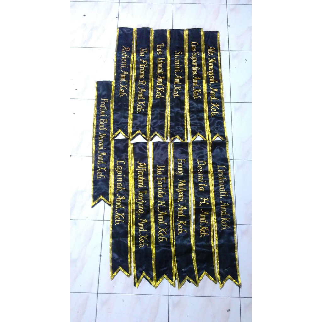 Slempang Wisuda Selempang Sidang Sash Kelulusan Bahan Satin