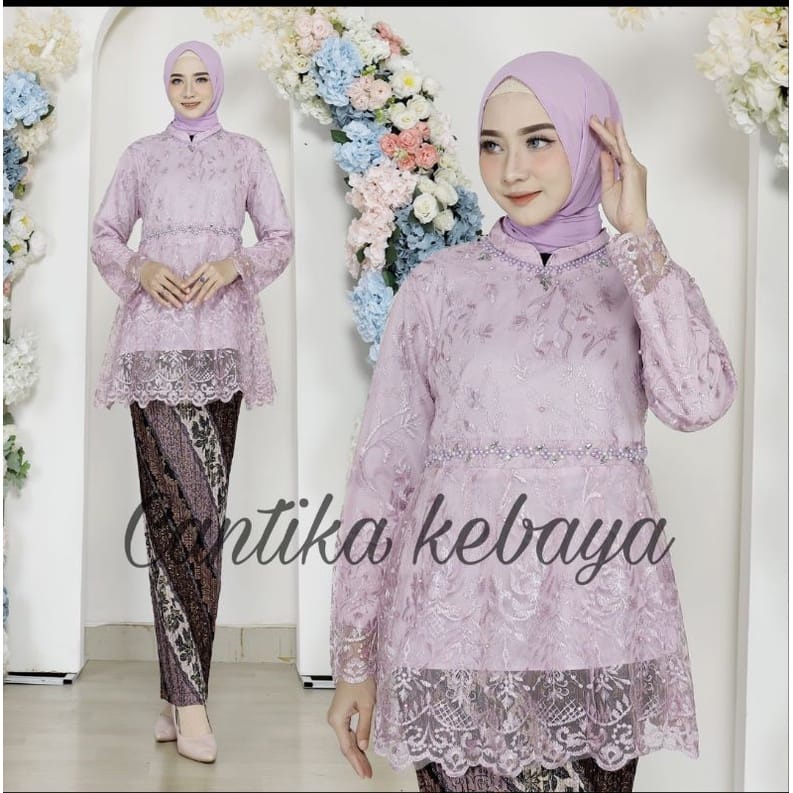 Kebaya tulle arrabella//kebaya cantika//kebaya tunangan//kebaya modern