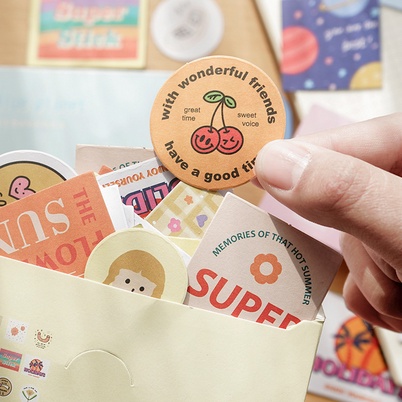 

HI389 Stiker Kertas 60pcs Warna Pastel Kreasi Jurnal Diary